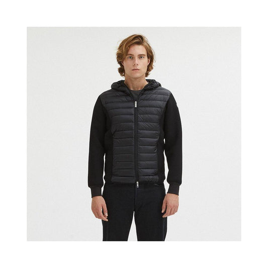 Sleek Black Nylon Down Jacket Centogrammi