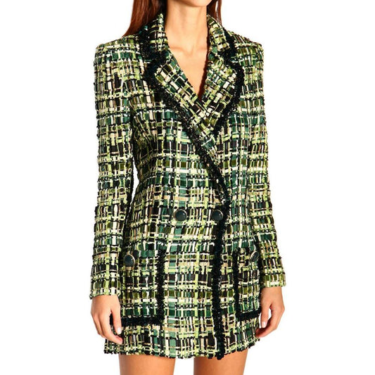 Elegant Forest Green Buttoned Jacket