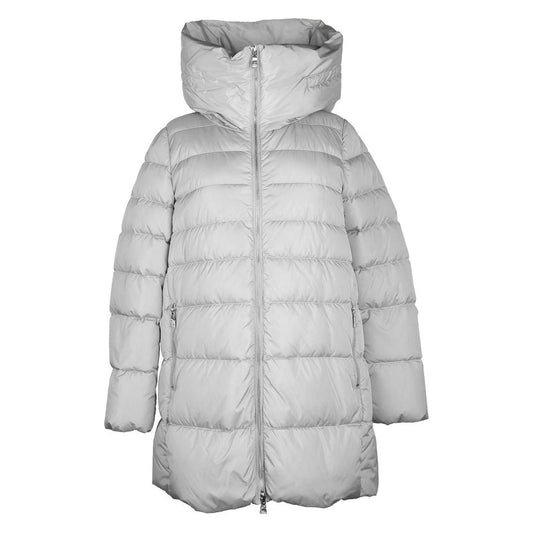 Chic Gray High-Collar Down Jacket for Women Add