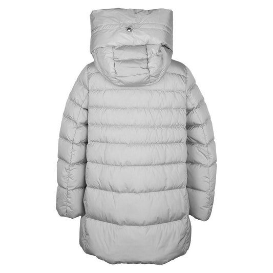 Chic Gray High-Collar Down Jacket for Women Add