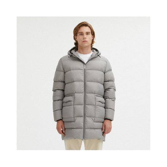 Sleek Dove Grey Centogrammi Hooded Jacket Centogrammi