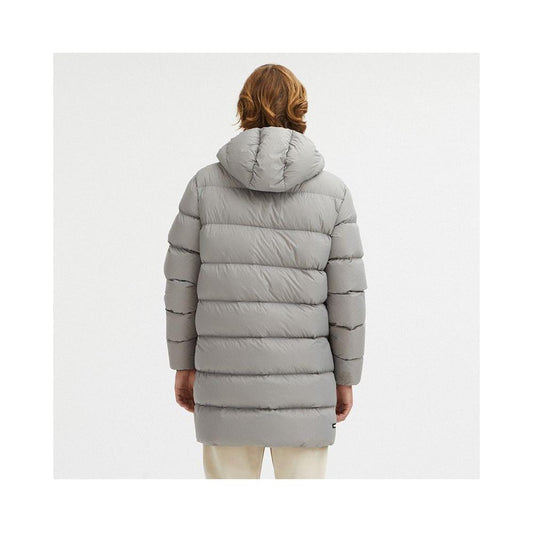 Sleek Dove Grey Centogrammi Hooded Jacket Centogrammi