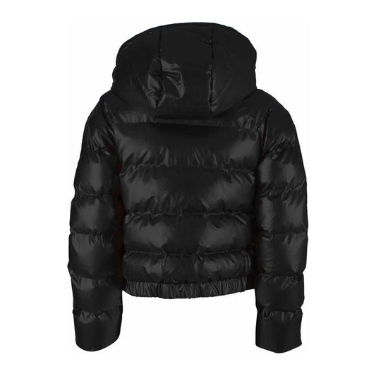 Yes Zee Chic Black Hooded Jacket with Logo Detail Yes Zee