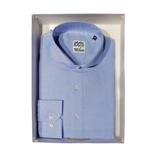 Elegant Light Blue Oxford Shirt Made in Italy