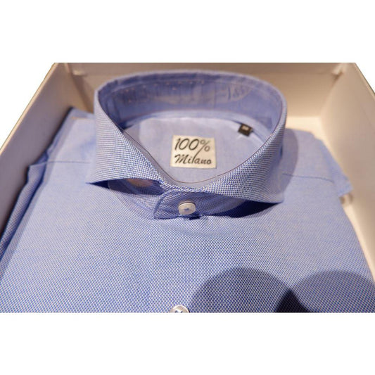 Elegant Light Blue Oxford Shirt Made in Italy