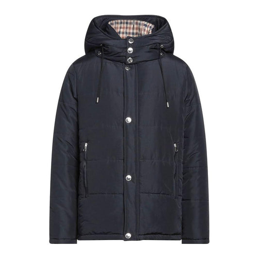 Elegant Blue Aquascutum Jacket with Removable Hood