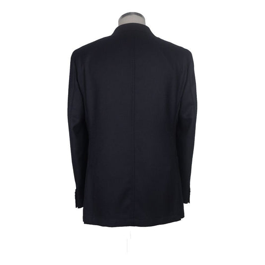 Elegant Dark Blue Italian Wool Jacket Made in Italy