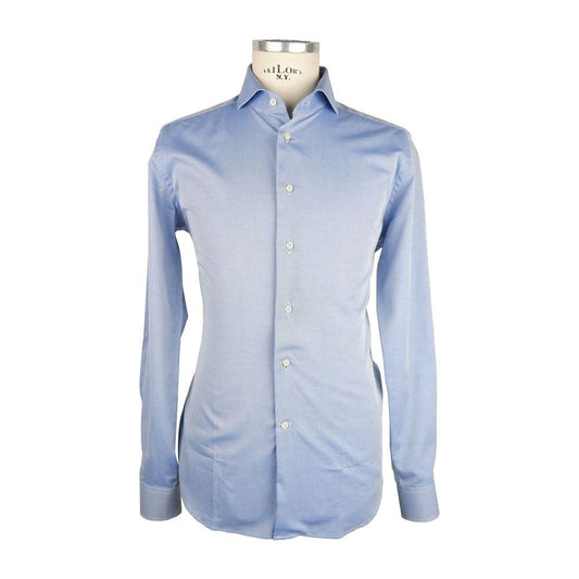 Elegant Light Blue Milano Shirt Made in Italy