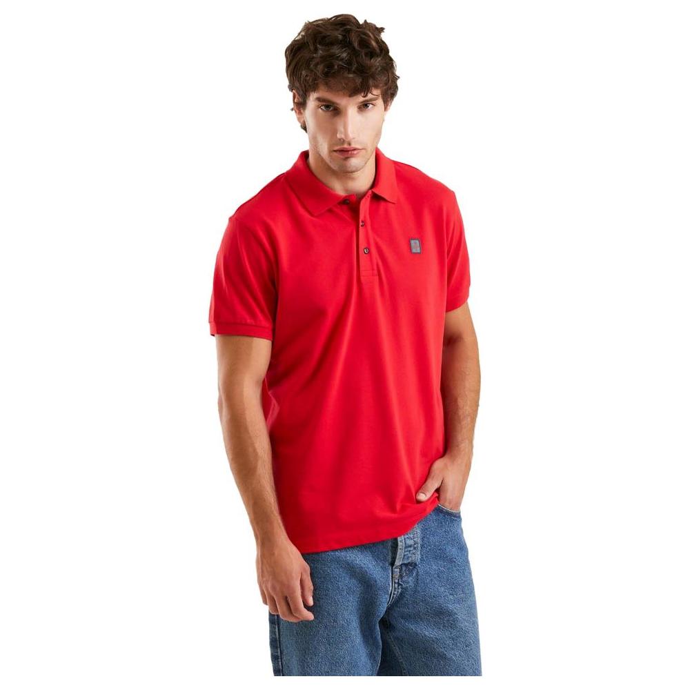 Crimson Cotton Polo with Signature Emblem