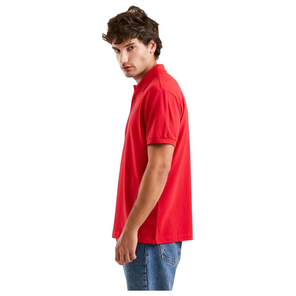 Crimson Cotton Polo with Signature Emblem