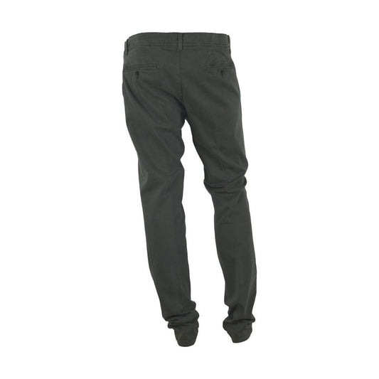 Elegant Gray Italian Cotton Trousers