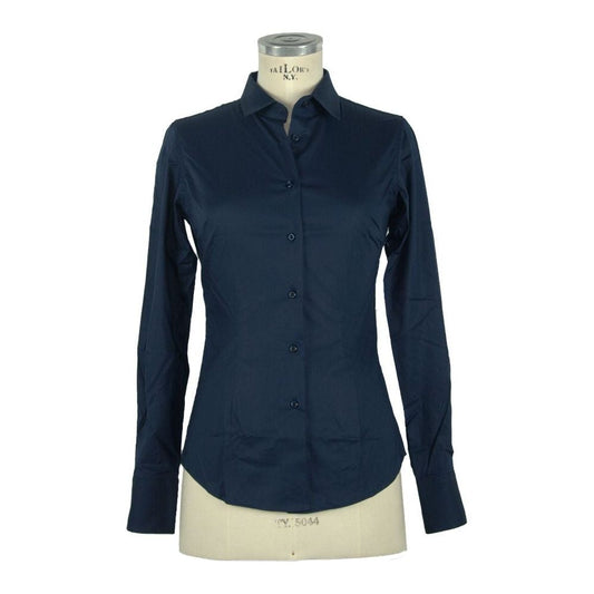 Elegant Slim Fit Blue Blouse Made in Italy