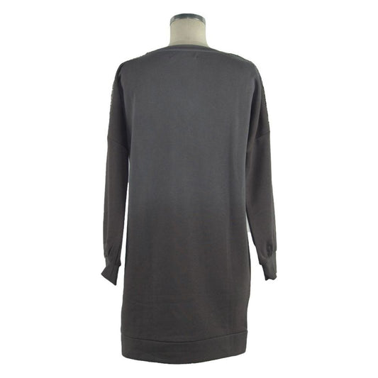 Imperfect Chic Long Sleeve Sweatshirt Dress in Gray Imperfect