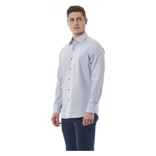 Bagutta Elegant Gray Italian Collar Shirt - Regular Fit Bagutta