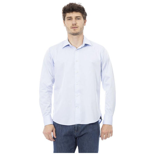 Sleek Light Blue Italian Shirt for Men