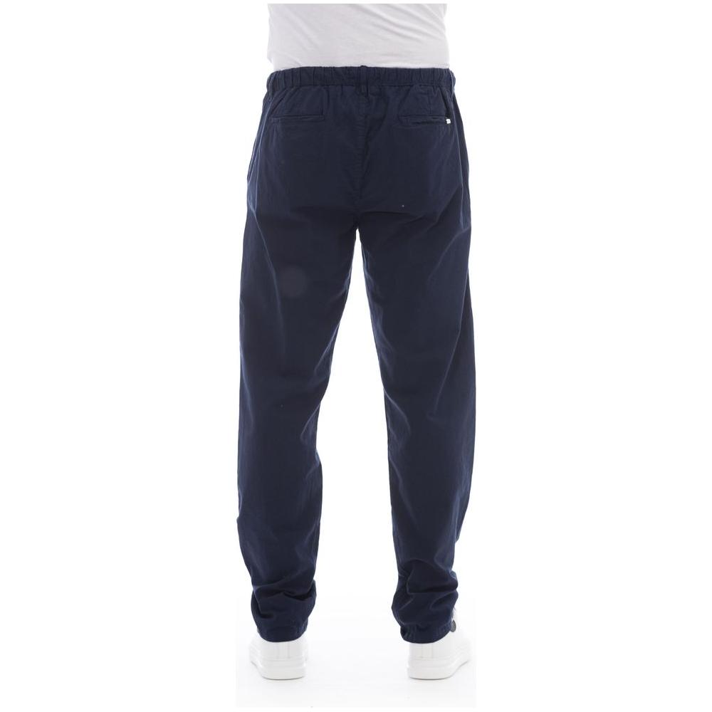 Elegant Blue Cotton Chino Trousers