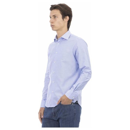 Baldinini Trend Elegant Light Blue Cotton Shirt Baldinini Trend