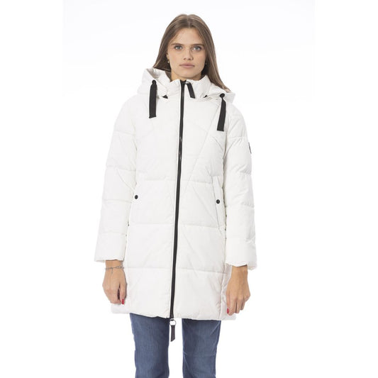 Baldinini Trend Elegant White Long Down Jacket for Women Baldinini Trend