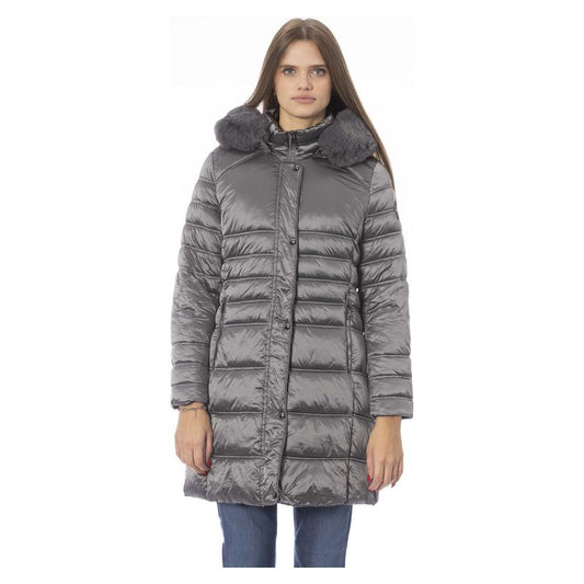 Elegant Gray Down Jacket for Sophisticated Warmth