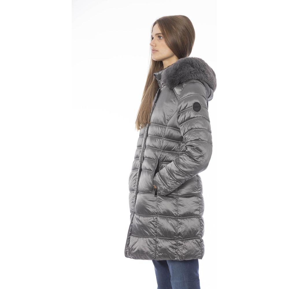 Baldinini Trend Elegant Gray Down Jacket for Sophisticated Warmth Baldinini Trend