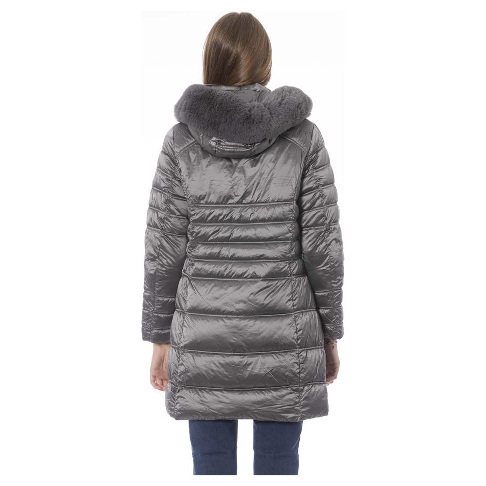 Baldinini Trend Elegant Gray Down Jacket for Sophisticated Warmth Baldinini Trend