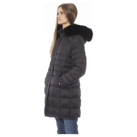 Baldinini Trend Chic Black Polyester Down Jacket Baldinini Trend