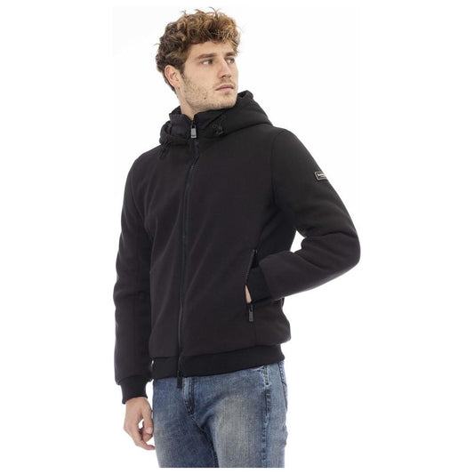 Sleek Monogram Zip Jacket with Threaded Pockets