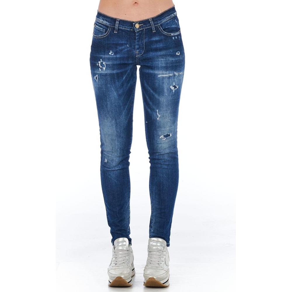 Frankie Morello Chic Worn Wash Skinny Denim Jeans Frankie Morello