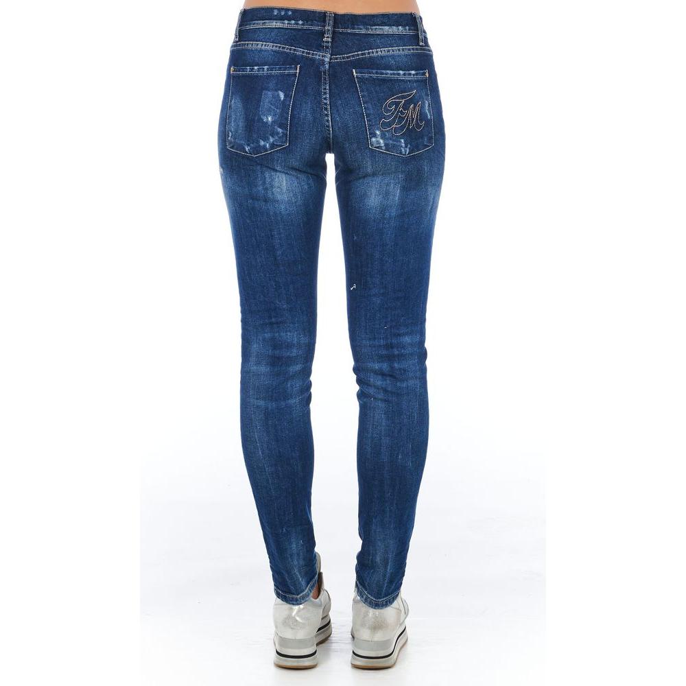 Frankie Morello Chic Worn Wash Skinny Denim Jeans Frankie Morello