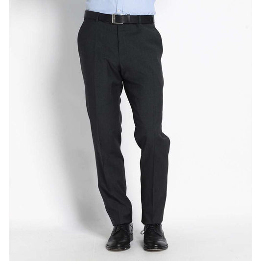 Elegant Gray Woolen Suit Pants - Drop 7 Cut