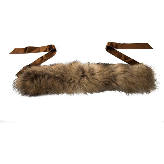 BYBLOS Elegant Leather Finnraccoon Fur Neck Warmer BYBLOS