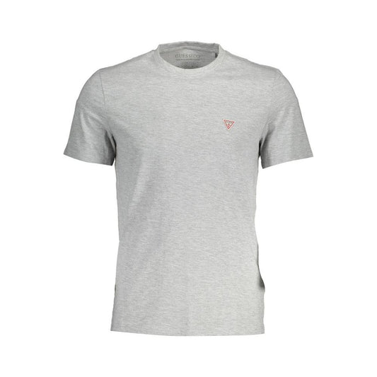 Sleek Gray Crew Neck Logo Tee