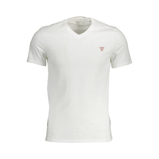 Elegant V-Neck Slim White Tee