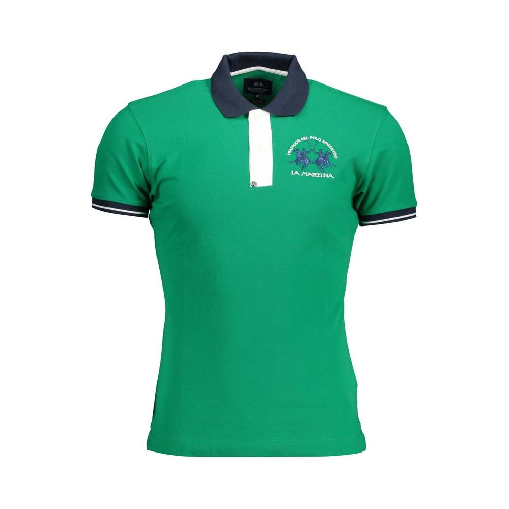 Slim-Fit Embroidered Polo in Green