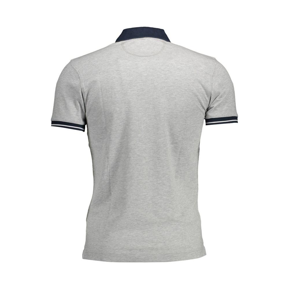 Slim Fit Embroidered Polo in Gray