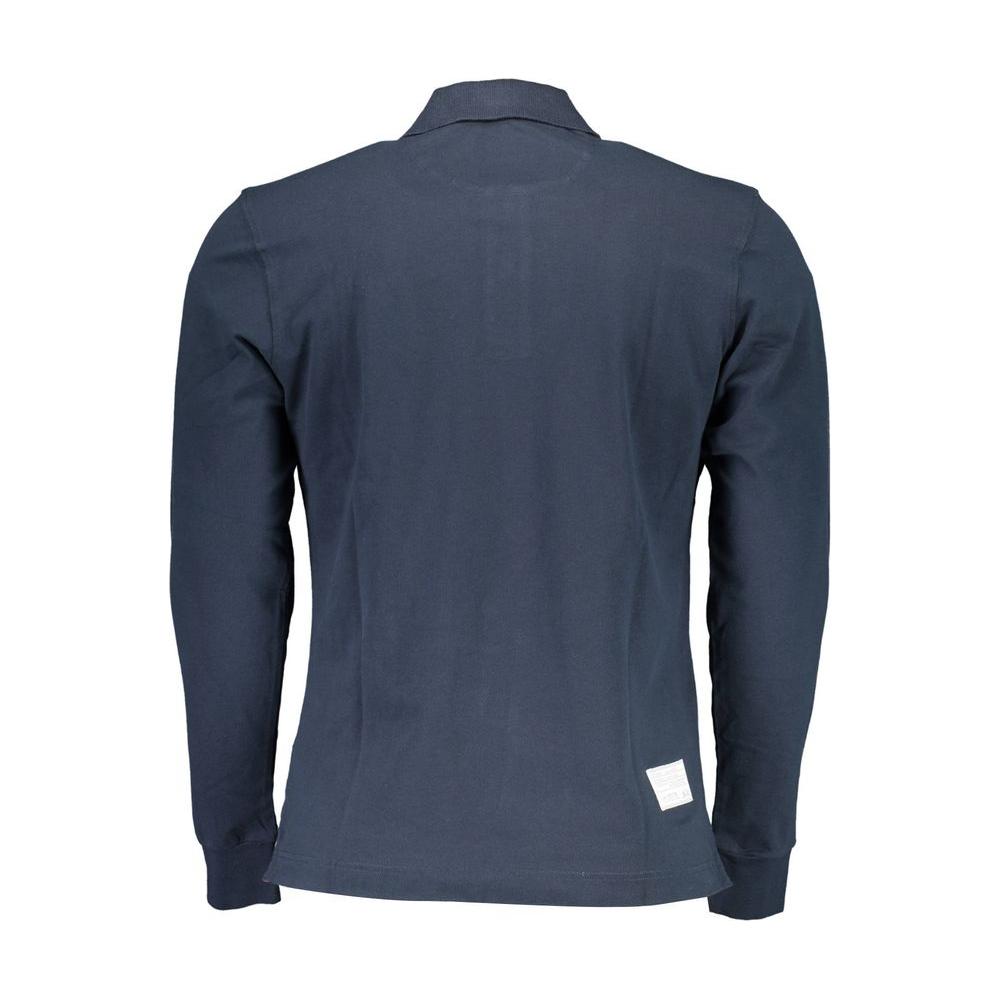 Classic Blue Long-Sleeve Polo Elegance