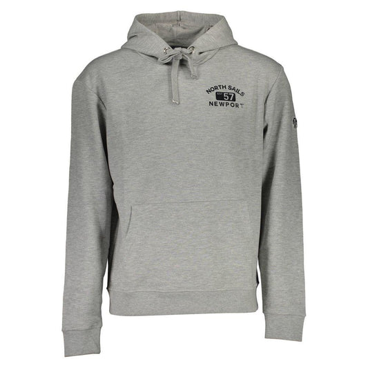 North Sails Chic Gray Hooded Sweatshirt with Print North Sails