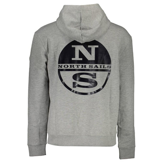 Chic Gray Hooded Sweatshirt with Print North Sails