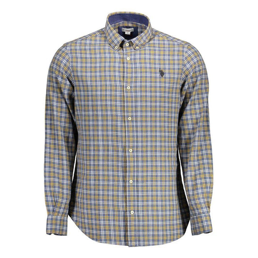 Slim Fit Button-Down Collar Shirt in Blue U.S. POLO ASSN.