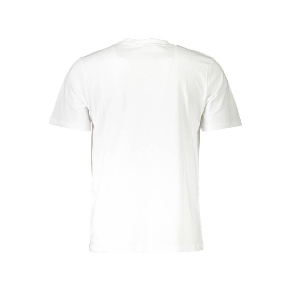 Elegant White Round Neck Tee with Print