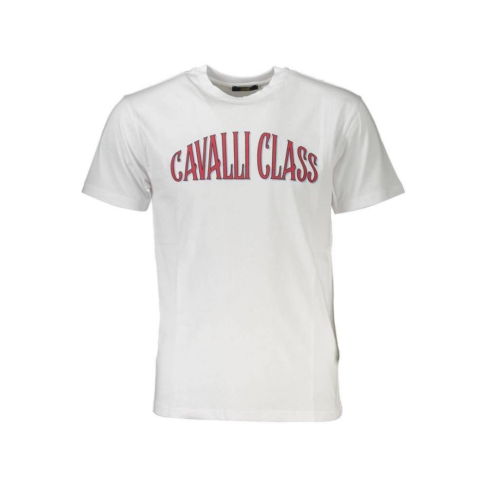 Elegant White Print Tee with Classic Logo