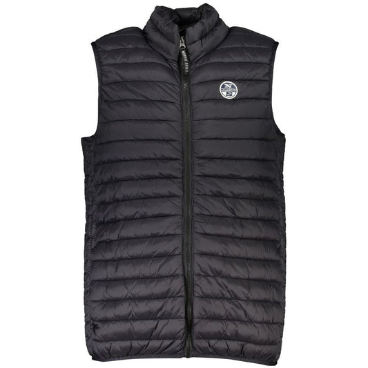 Sleek Sleeveless Black Zip Vest