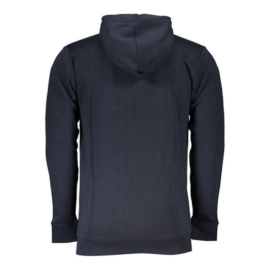 Elegant Blue Hooded Zip Sweatshirt