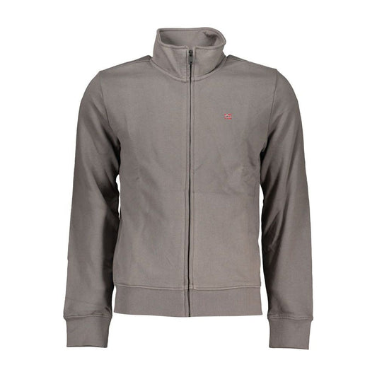 Exclusive Gray Zip Sweatshirt with Embroidery