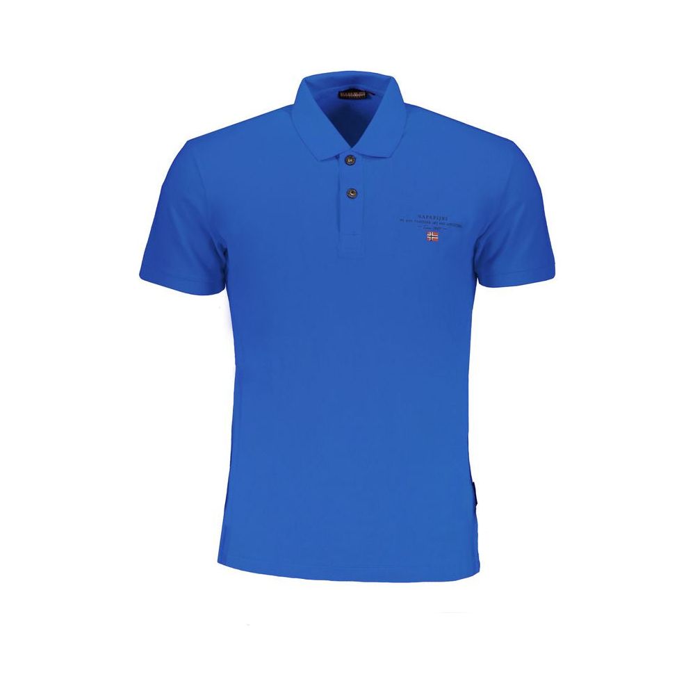 Blue Cotton Polo Shirt