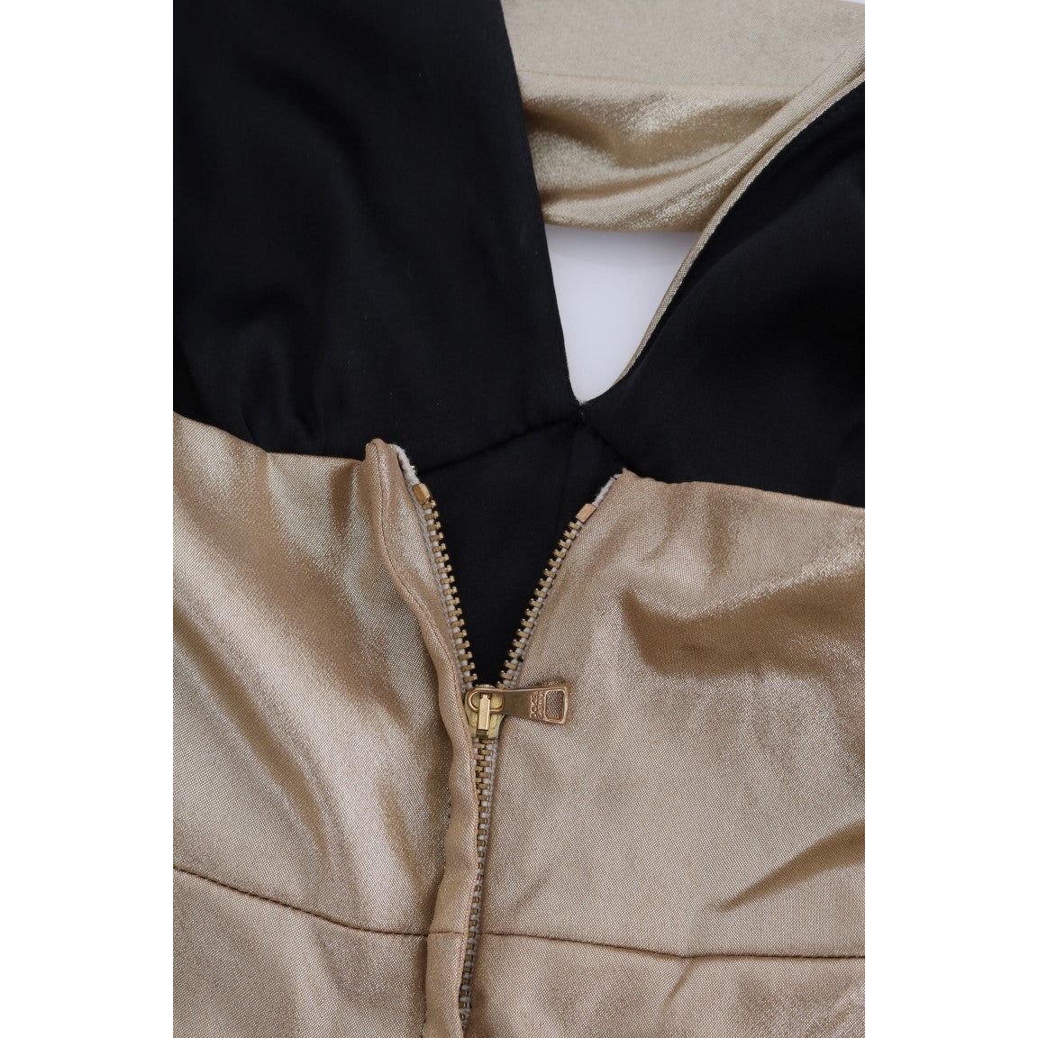 Dolce & Gabbana | Gold and Black Silk Stretch Bodysuit Romper| McRichard Designer Brands   
