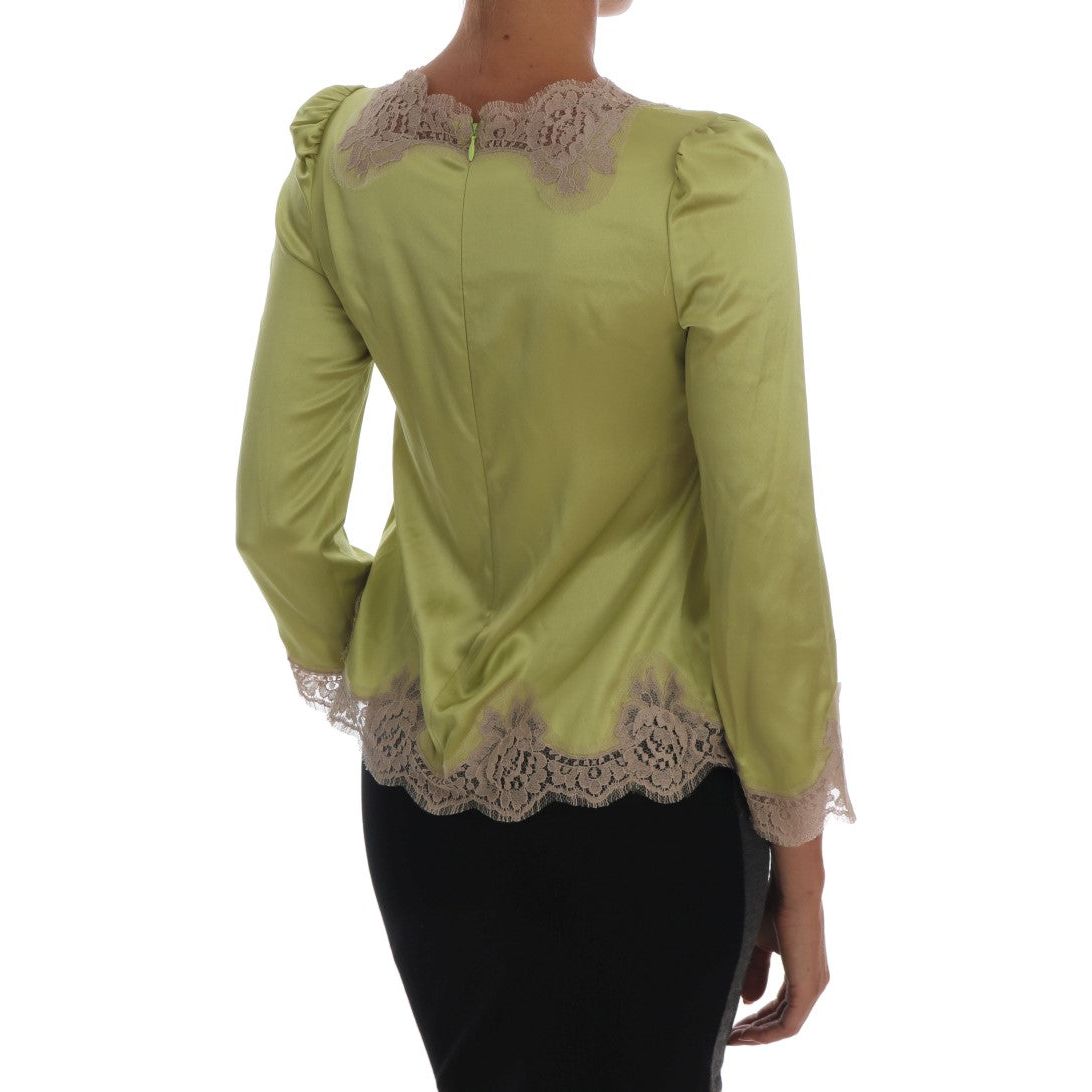 Elegant Floral Lace Silk Blouse