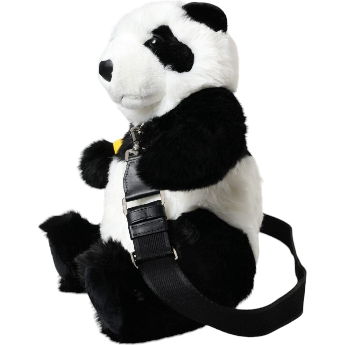 Dolce & Gabbana Black White Eco-Fur Animal Panda Shoulder Bag Dolce & Gabbana