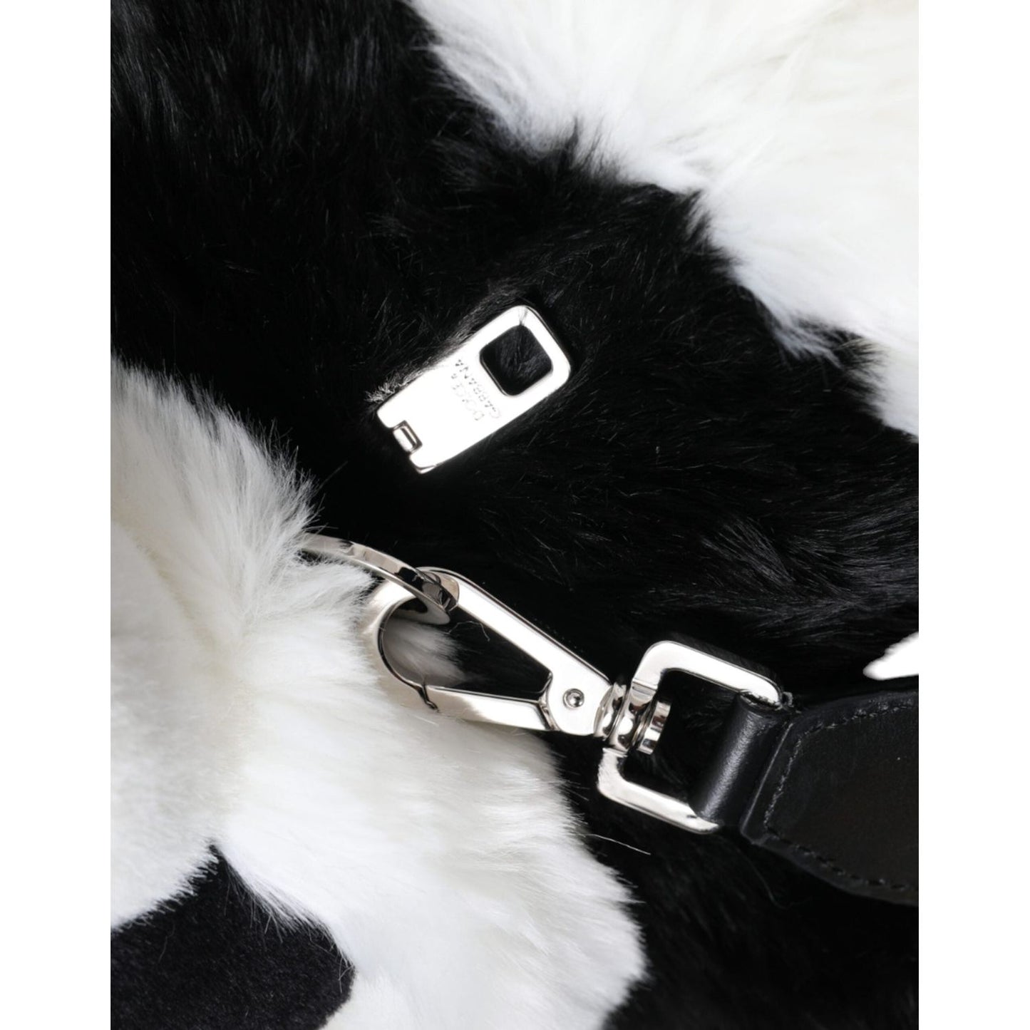 Dolce & Gabbana Black White Eco-Fur Animal Panda Shoulder Bag Dolce & Gabbana