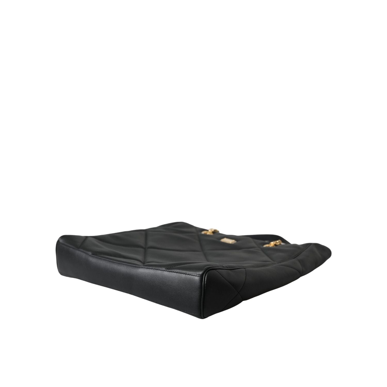 حقيبة تسوق مبطنة من الجلد الأسود من دولتشي آند غابانا JUNGLE